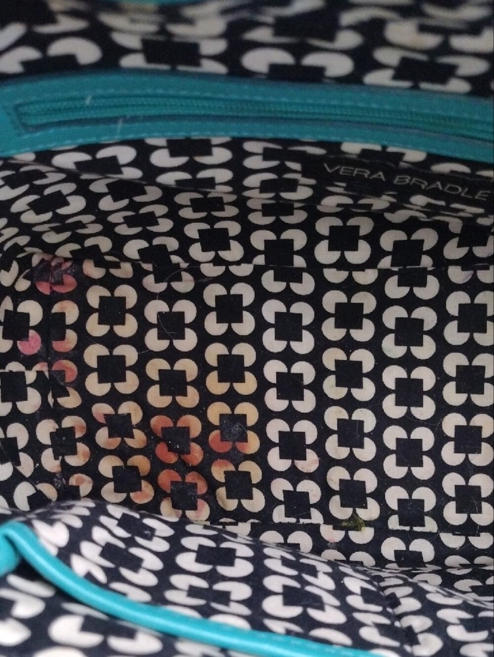 Vera Bradley Teal Satchel with Removable Shoulder Strap - Picture 7 of 12
